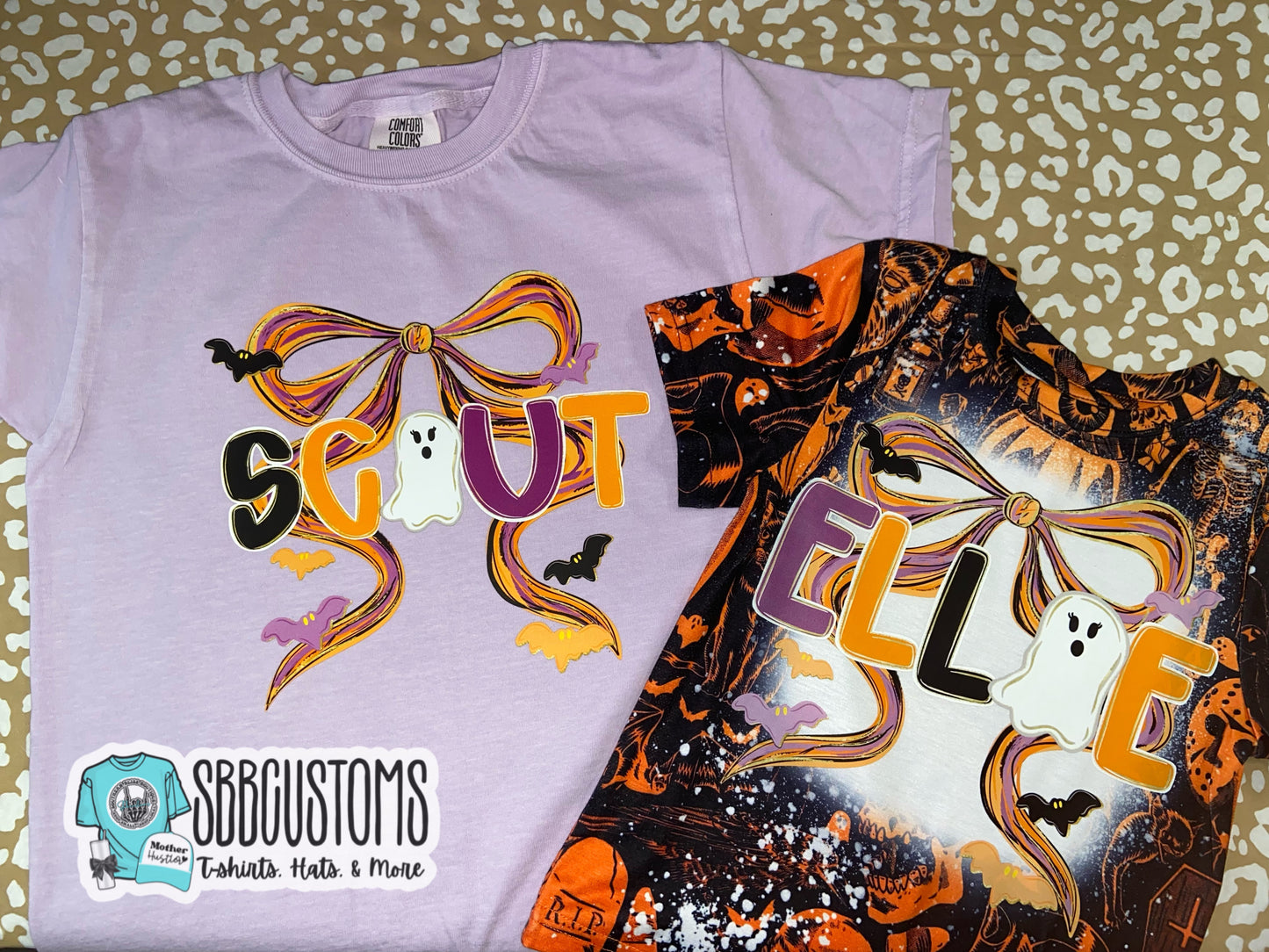 Custom Halloween Bow Name T-shirt