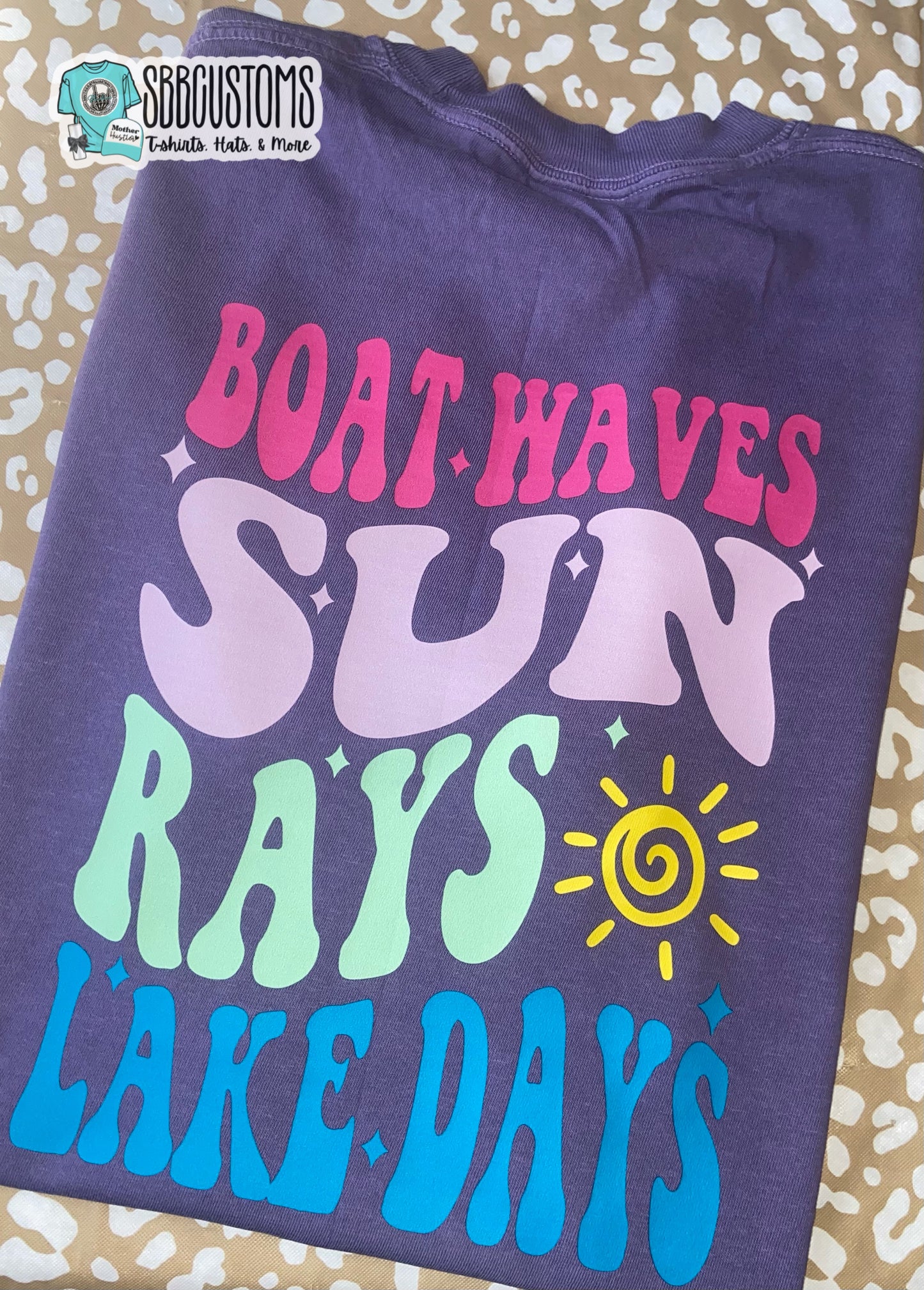 Boat Waves Sun Rays Lake Days T-shirt