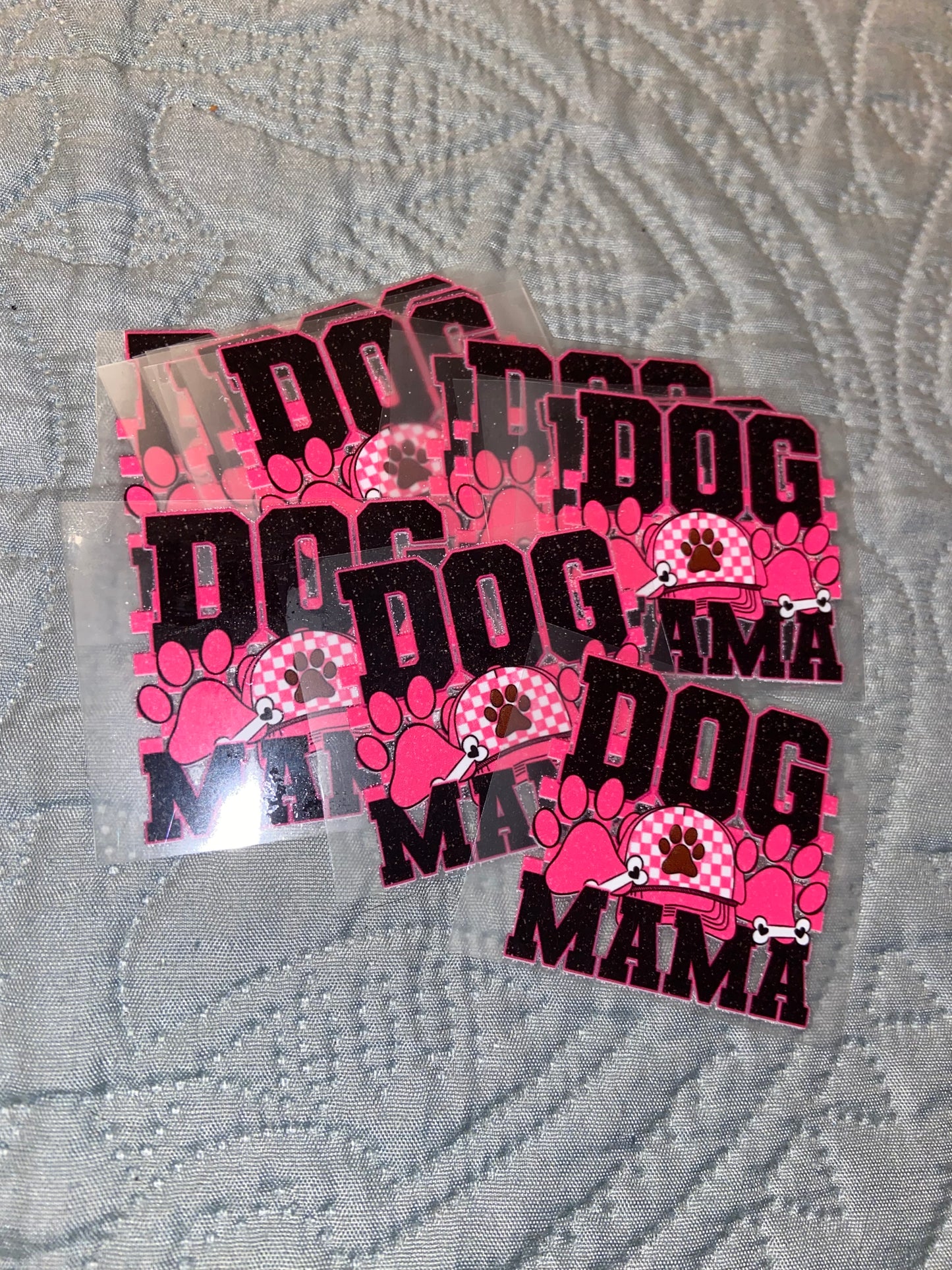 Dog Mama Glitter DTF Hat Print 2x2in