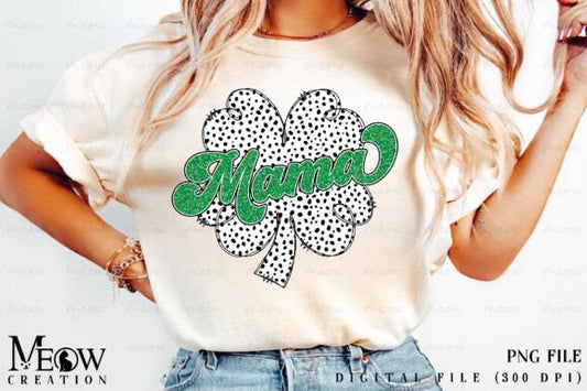 Mama Shamrock Dotty St Patricks T-shirt
