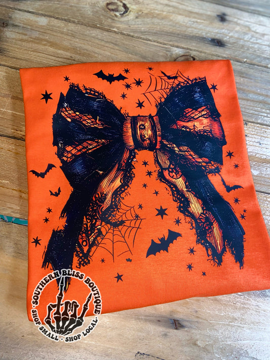 Spooky Black Bow Halloween T-shirt