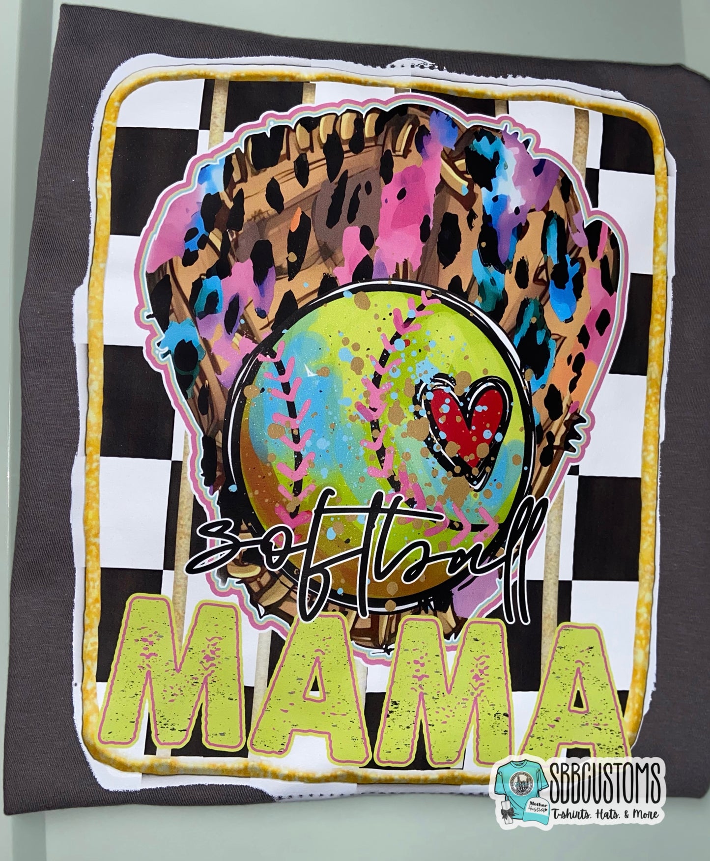 Softball Mama Splatter Glove T-shirt