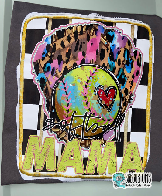 Softball Mama Splatter Glove T-shirt