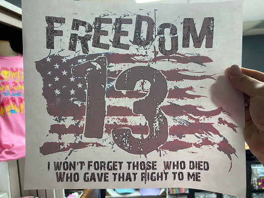 Quick Ship Freedom 13 Patriotic T-shirt