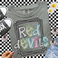 Red Devils Checkered and Polka Dot Team Spirt Comfort Color T-Shirt