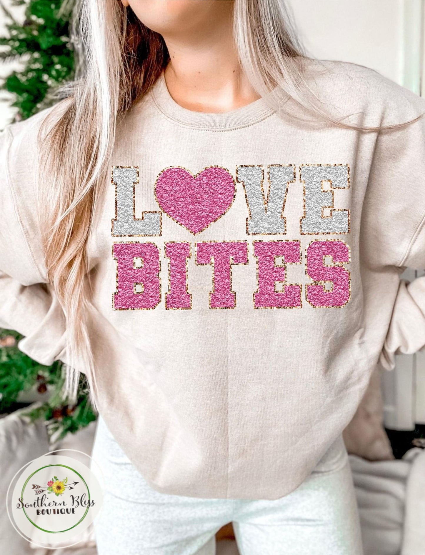 Love Bites Patch Look Valentine Sweatshirt