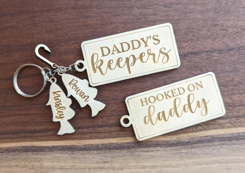 Father’s Day Fishing Keychain Custom Preorder