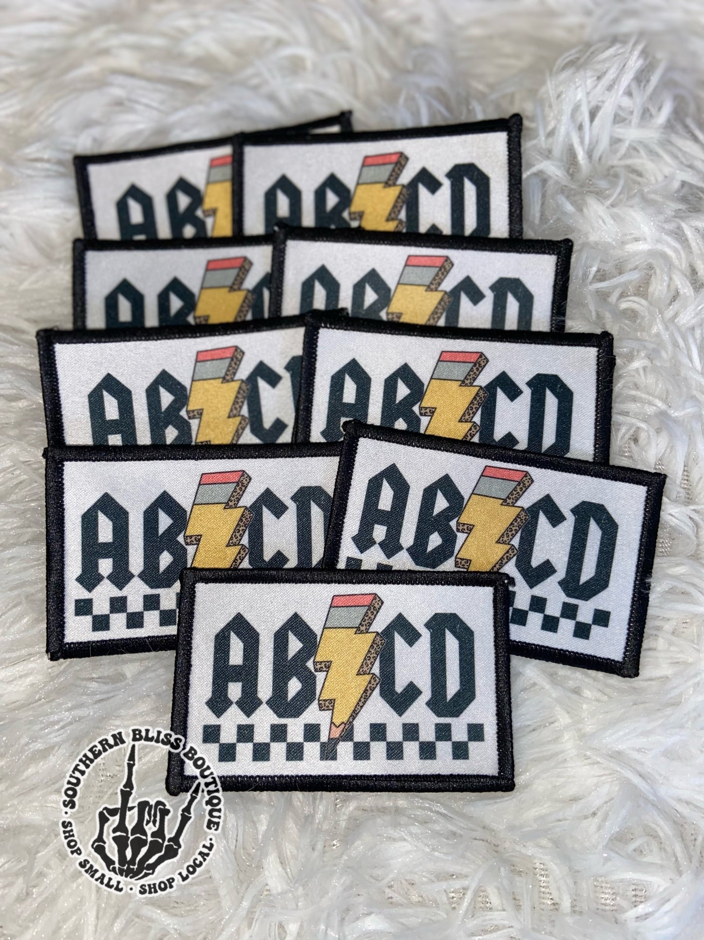 ABCD Teacher Trucker Hat Iron On Patch Only