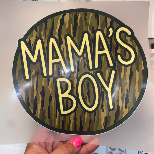 Quick Ship Mama’s Boy Camo Youth T-shirt