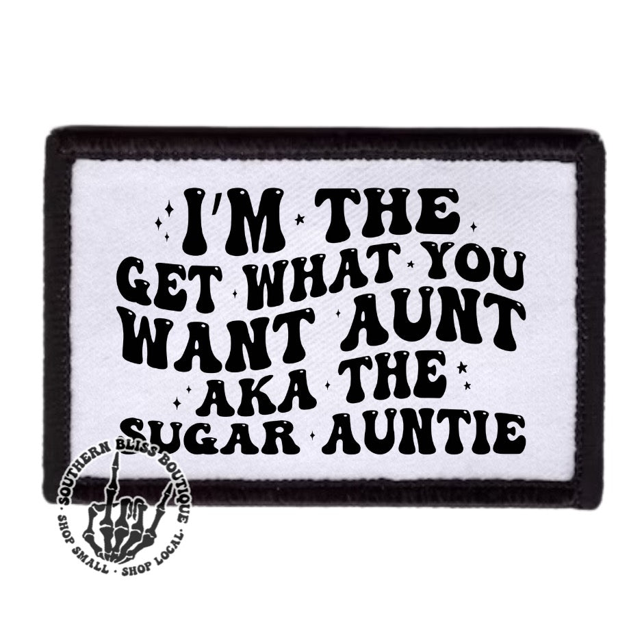 I’m The Sugar Auntie Trucker Hat Iron On Patch Only