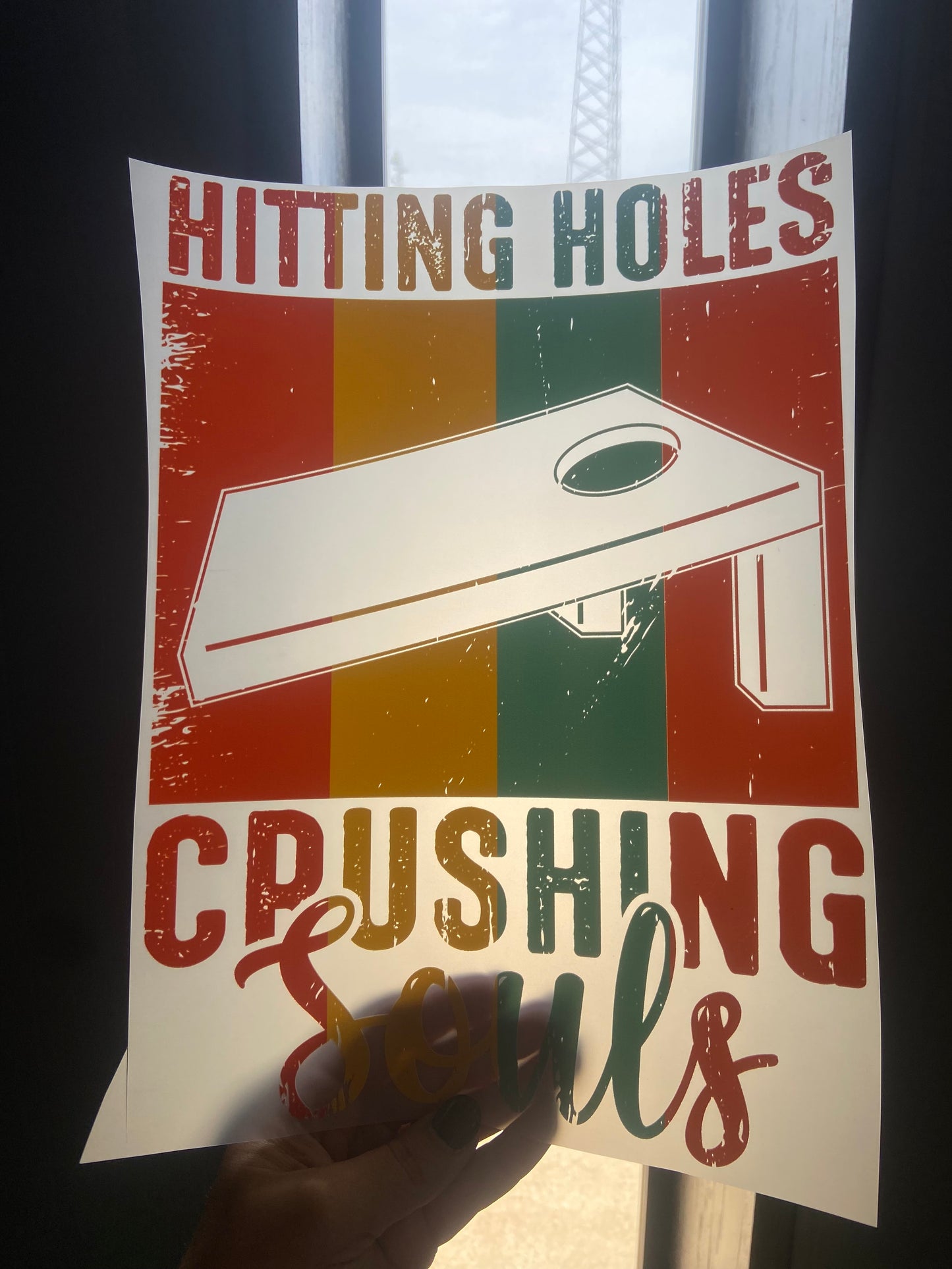 Quick Ship Cornhole Hitting Holes T-shirt