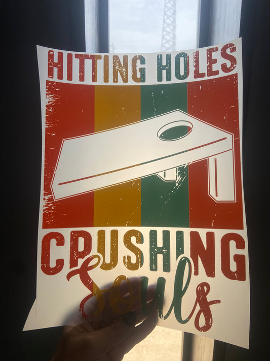 Quick Ship Cornhole Hitting Holes T-shirt