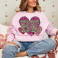 Leopard Be Mine Hearts Shimmer Sweatshirt