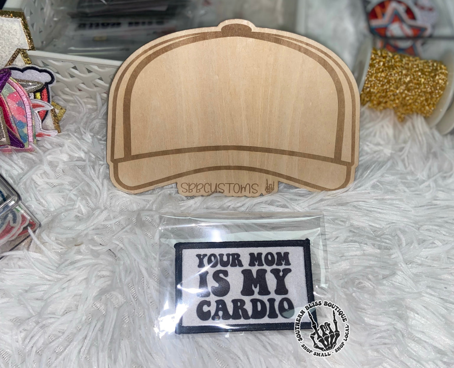 Your Mom Is My Cardio Trucker Hat Patch Only