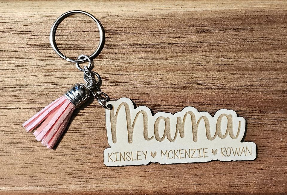 Mother's Day Engraved Keychain Custom Names PERORDER