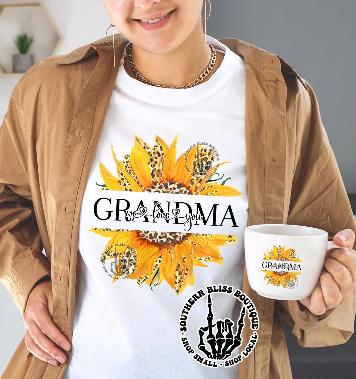 Mama, Nana, Gammy, Any Name We Love You Custom Sunflower T-shirt