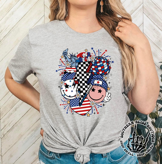 American Collage Patriotic T-shirt