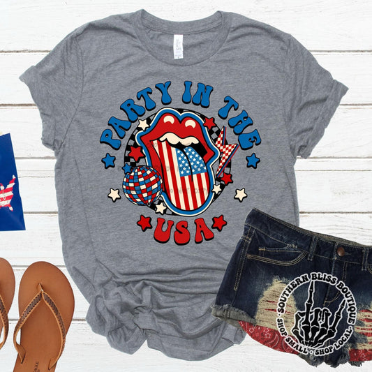 Party In The USA Lips Patriotic T-shirt