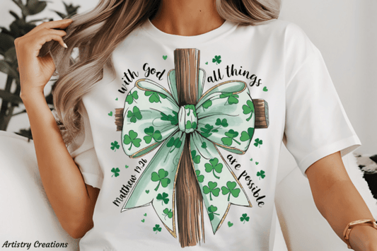 With God Cross St Patricks T-shirt