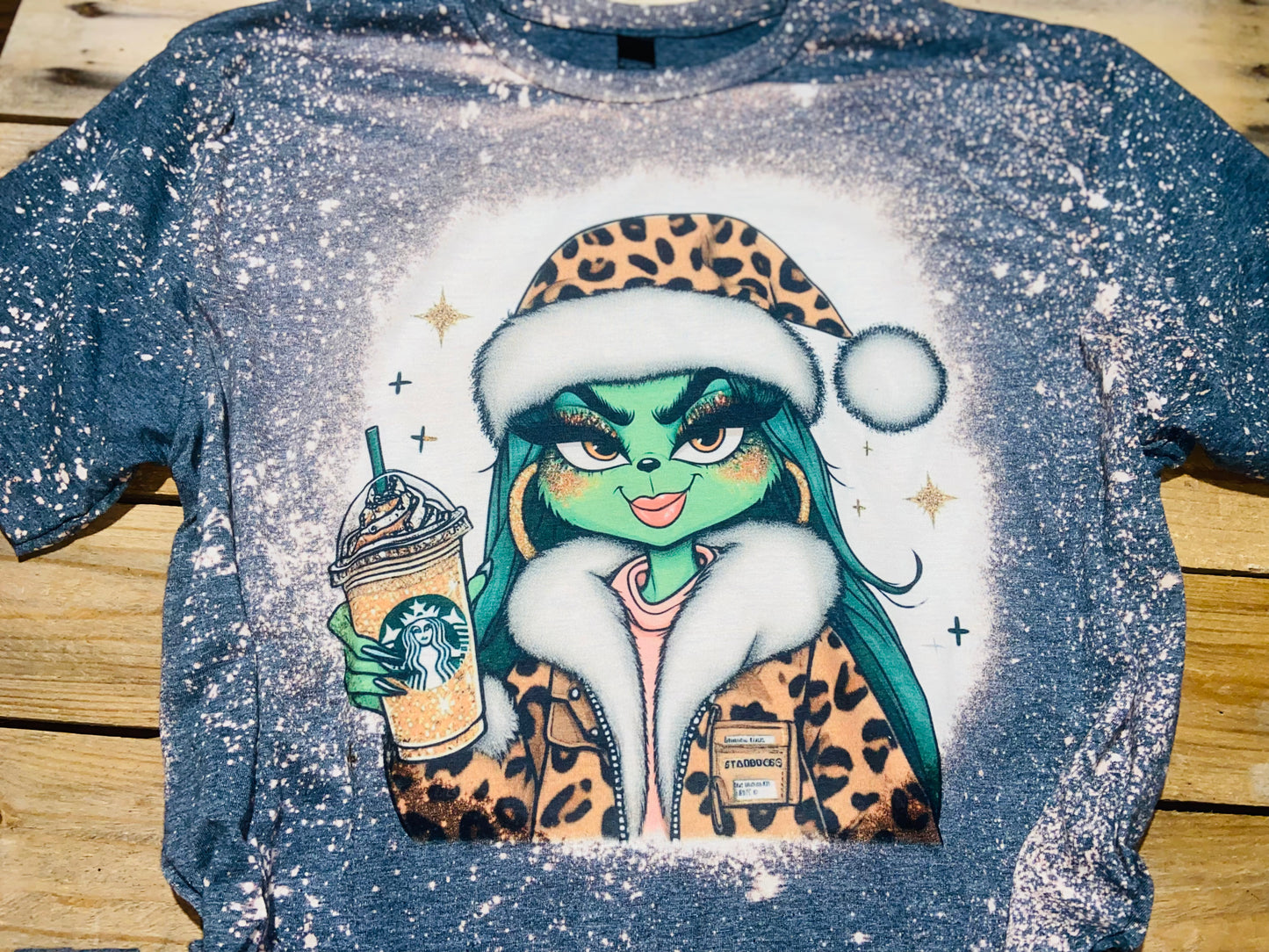 Boujee Girl Cheetah Frappe Bleach Tee