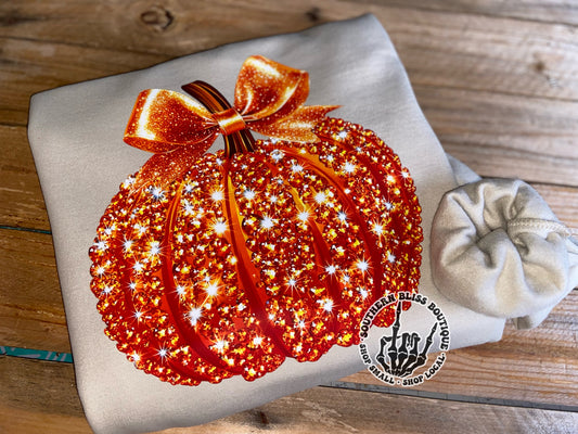 Glitter Pumpkin Fall Sweatshirt