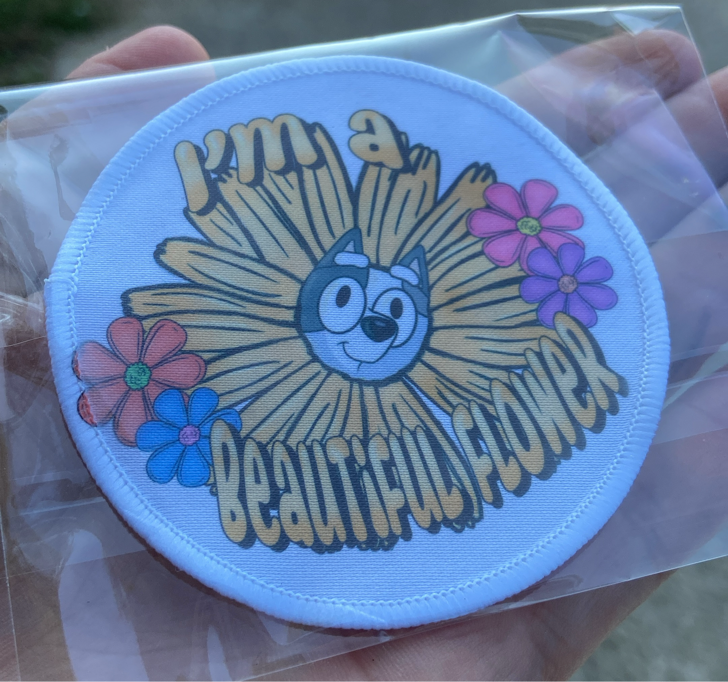 RTS I’m A Beautiful Flower 3in Iron On Hat Patch