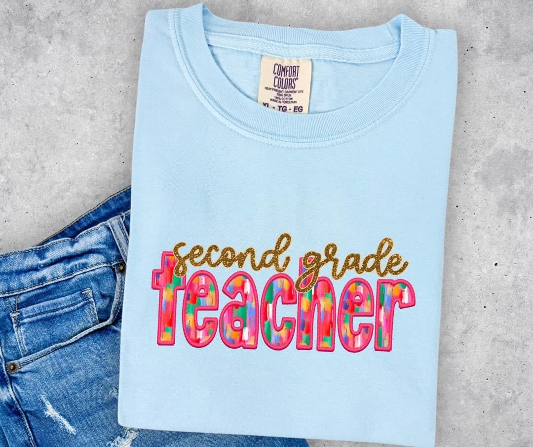 Teacher Watercolor Name Any Grade T-shirt