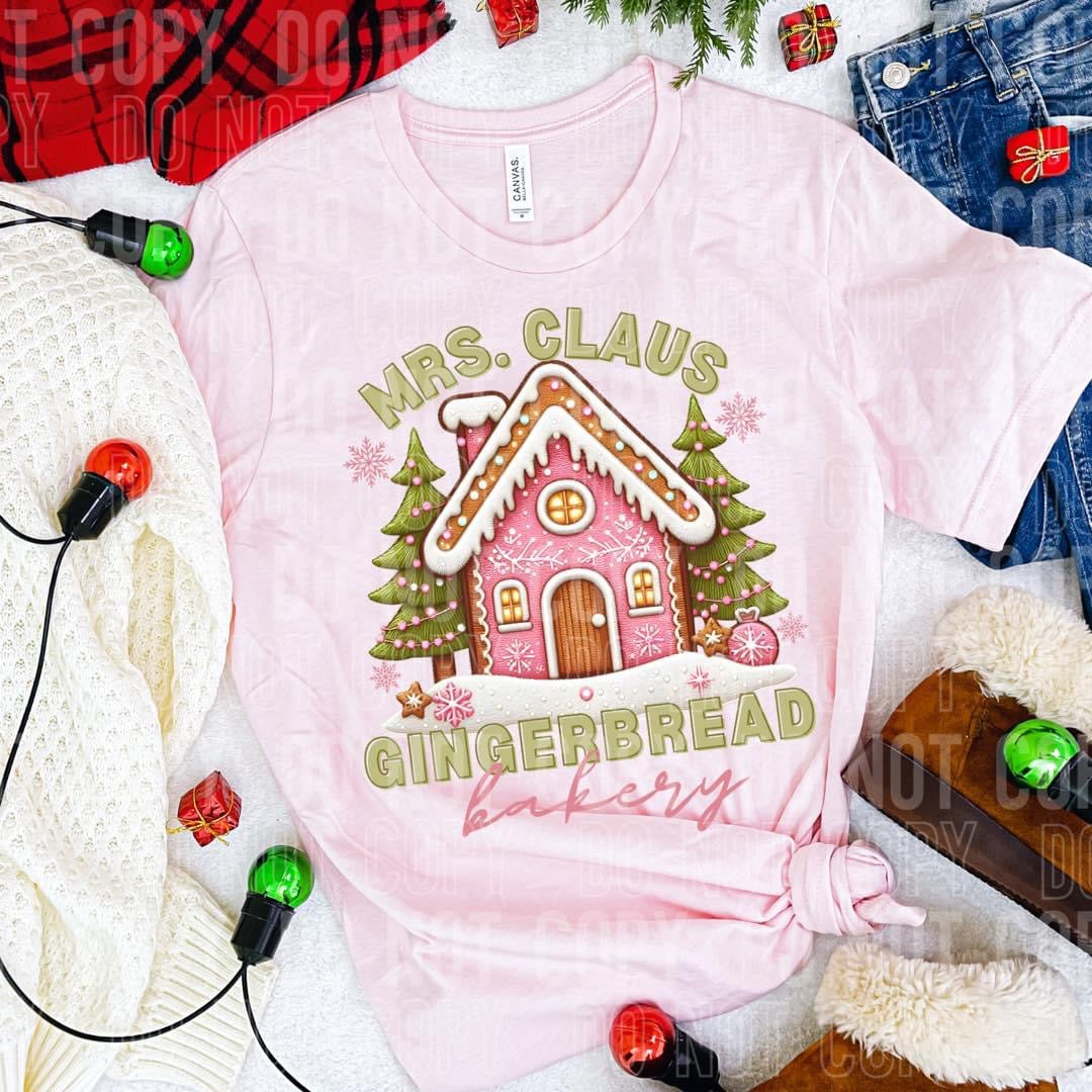 Mrs. Claus Gingerbread Bakery T-shirt