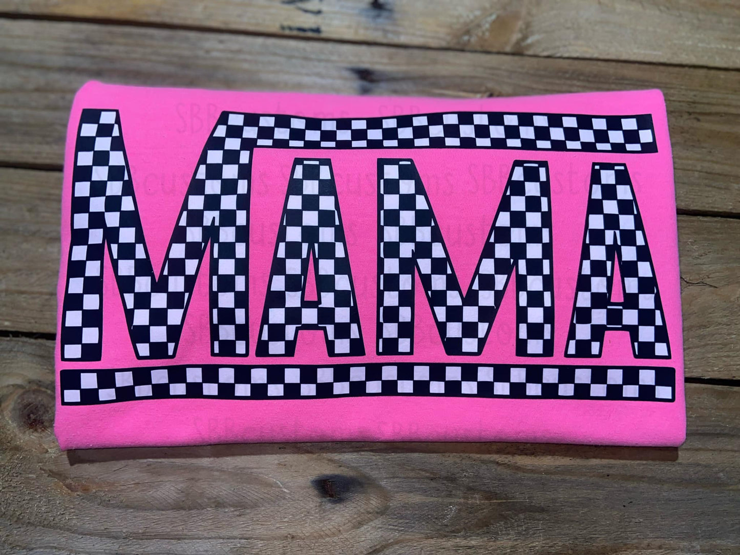 Mama Checkered Comfort Color T-Shirt