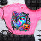 Beanie Wearing Holographic Ghost Halloween T-shirt