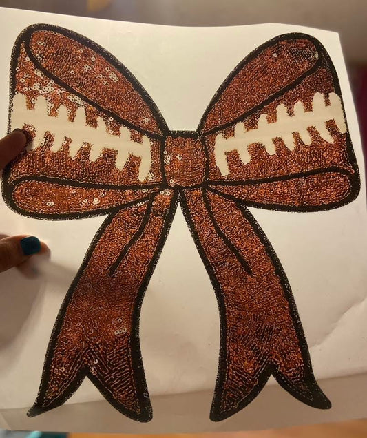 Quick Ship Football Bow T-shirt