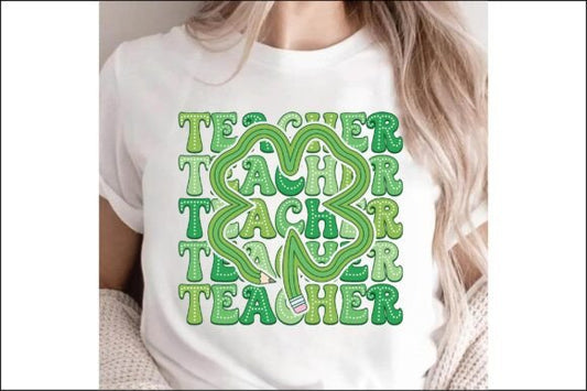 Teacher Pencil Heart St Patricks T-shirt