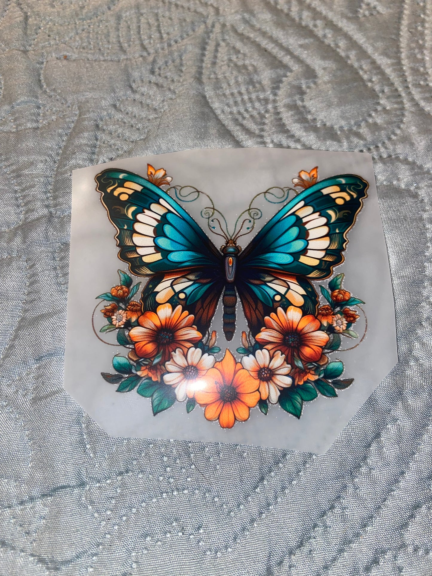 Floral Butterfly DTF Hat Print 4x4in