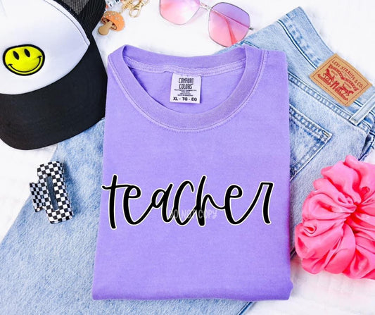 Teacher Handwritten Comfort Color T-Shirt