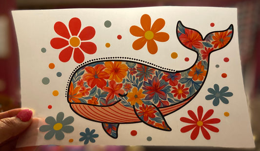 Quick Ship Whale Floral Youth T-shirt