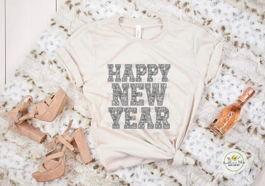 Happy New Year Gold Silver T-shirt