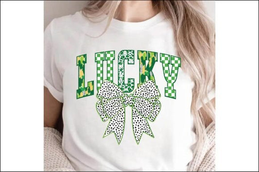 Lucky Dotty Bow St Patricks T-shirt