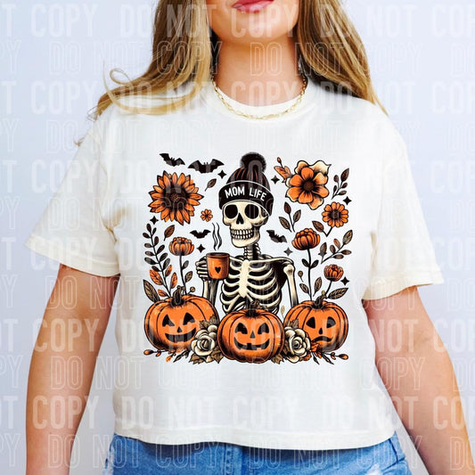 Mom Life Skull In Pumpkins Halloween T-shirt