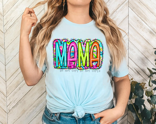 Mama Multicolor Offset T-Shirt