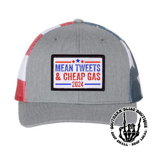 Mean Tweets & Cheap Gas 2024 American Flag Richardson Hat