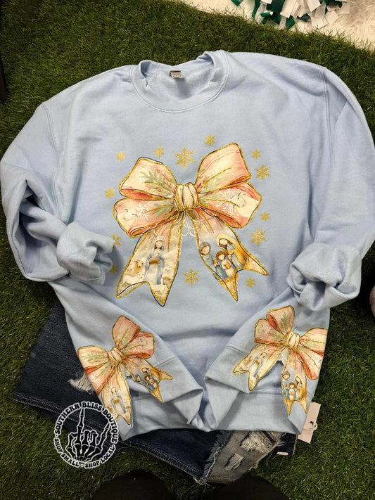 Nativity Side Bow Sweatshirt Preorder