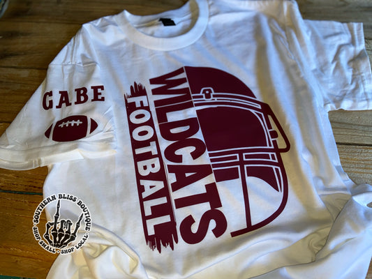 Custom Football Helmet Team Spirt T-Shirt