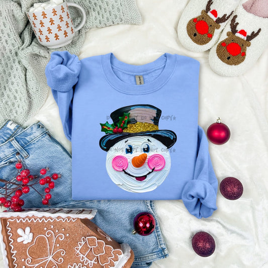 Snowman Paint Look Adult Top
