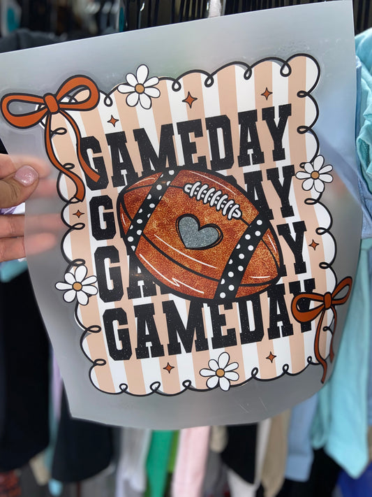 Quick Gameday Brown Stripes Bows T-shirt
