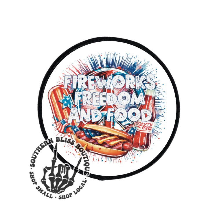 Fireworks Freedom & Food Trucker Hat Patch Only