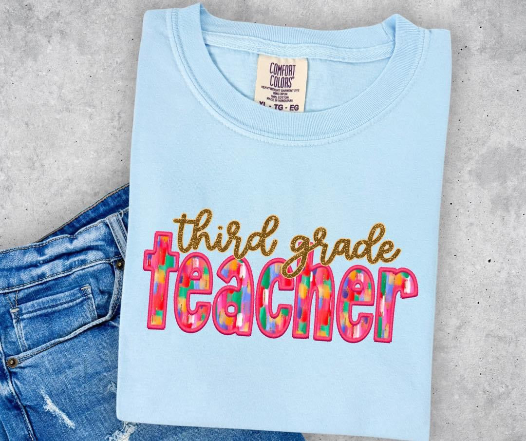 Teacher Watercolor Name Any Grade T-shirt