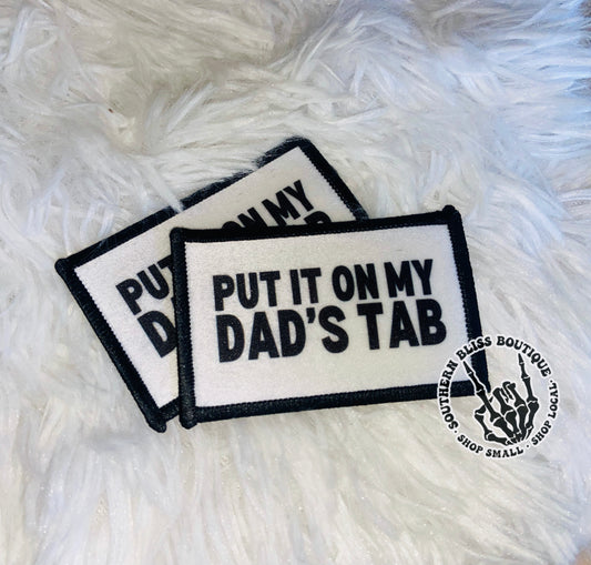 Put It On My Dad’s Tab Trucker Hat Patch Only