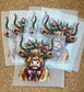 Highland Cow Christmas DTF Trucker Hat Patch Only