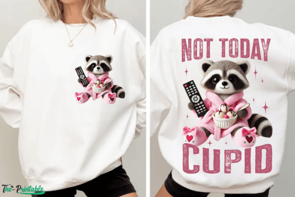 Not Today Cupid Raccoon Valentine T-shirt