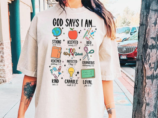 Gods Says I Am School Theme T-Shirt